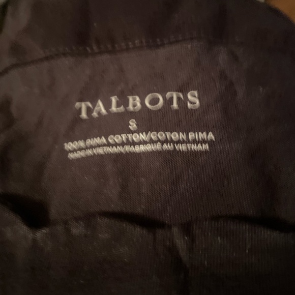 Talbots black top small 100% Pima cotton short sleeve casual essential - Picture 5 of 5
